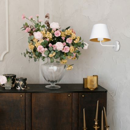 Vägglampa ARDEN 1xE27/60W/230V vit/guld