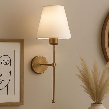Vägglampa ASPARAGUS 1xE27/40W/230V guld/kräm