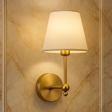 Vägglampa ASPARAGUS 1xE27/40W/230V guld/vit