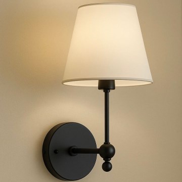 Vägglampa ASPARAGUS 1xE27/40W/230V svart/krämfärgad