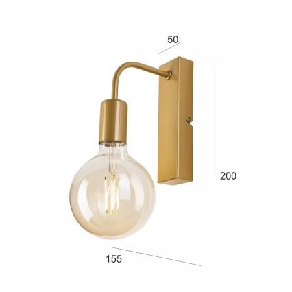 Vägglampa ASTRID 1xE27/60W/230V guld