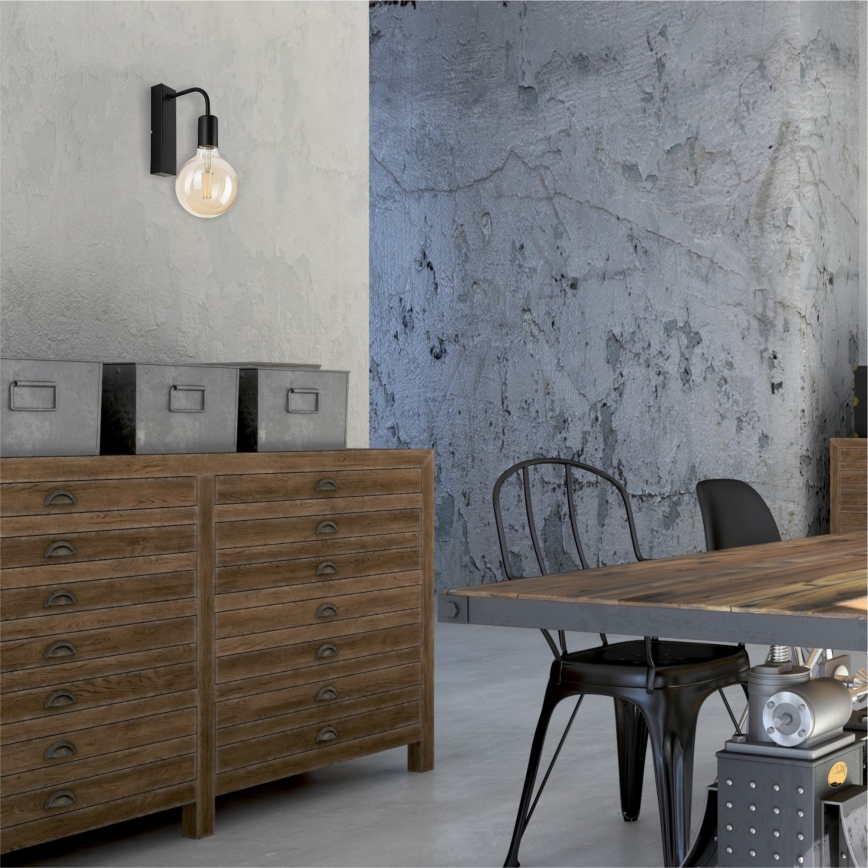 Vägglampa ASTRID 1xE27/60W/230V matt svart