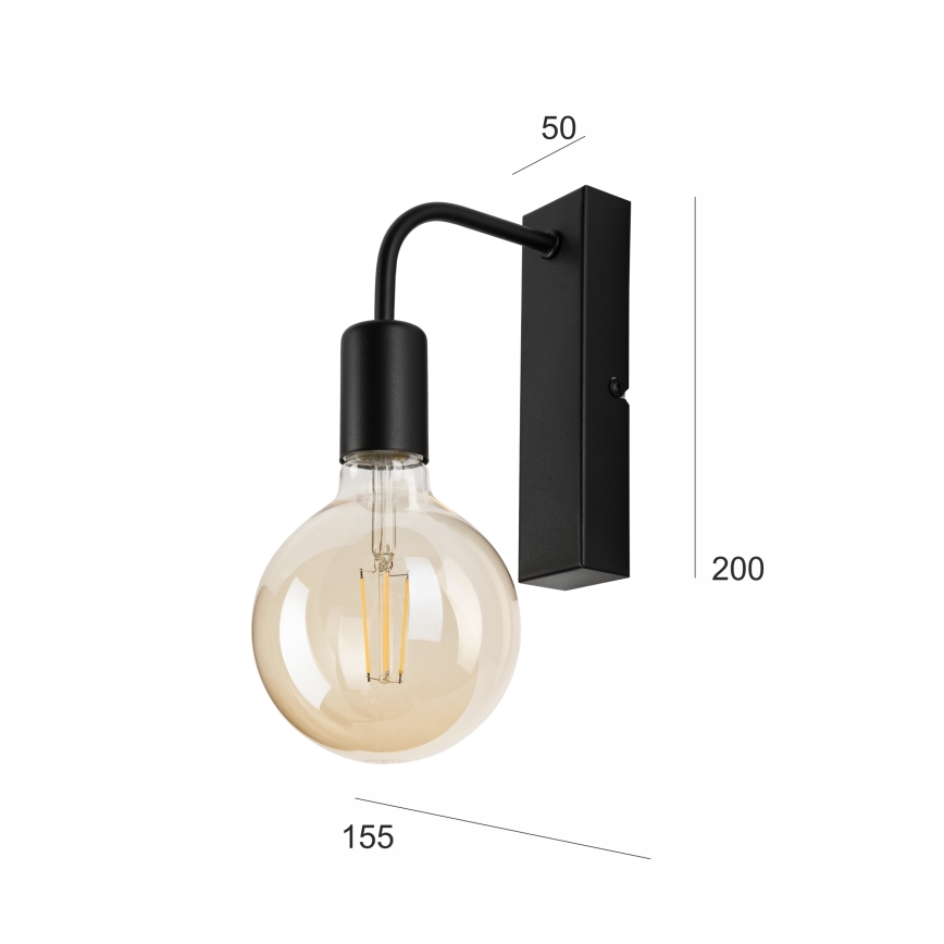 Vägglampa ASTRID 1xE27/60W/230V matt svart
