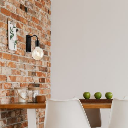 Vägglampa ASTRID 1xE27/60W/230V skinande svart