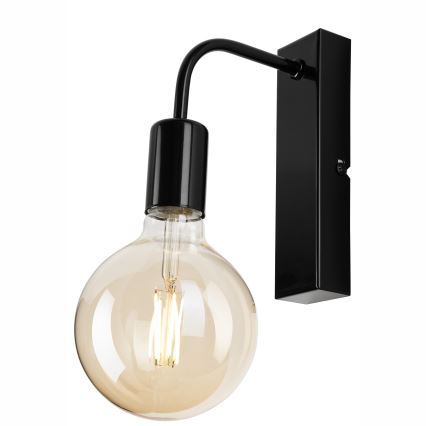 Vägglampa ASTRID 1xE27/60W/230V skinande svart