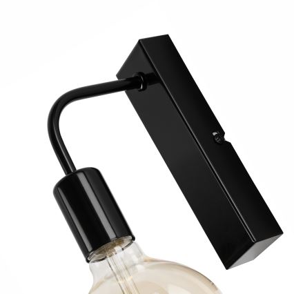 Vägglampa ASTRID 1xE27/60W/230V skinande svart