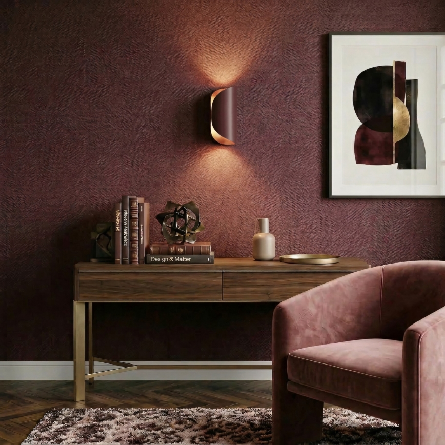 Vägglampa BARBOS 2xG9/8W/230V bordeaux