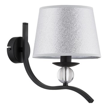 Vägglampa BARNI 1xE14/10W/230V svart/silver