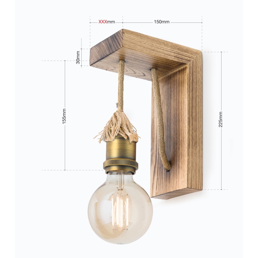 Vägglampa BASSENA 1xE27/60W/230V