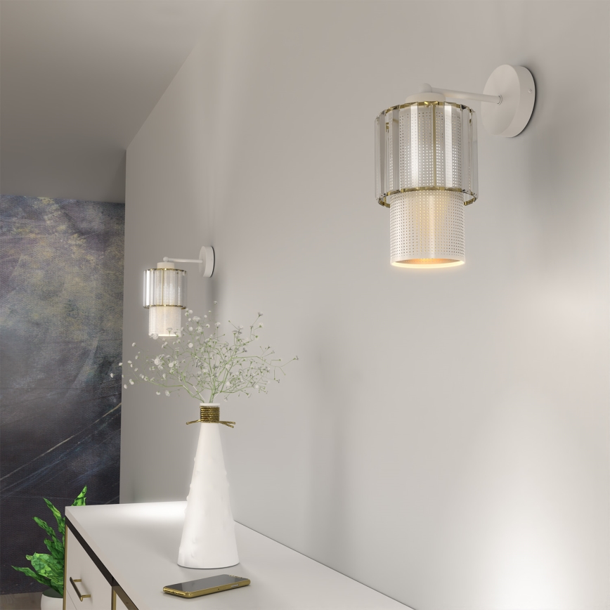 Vägglampa BLANCO 1xE27/60W/230V vit
