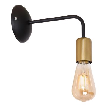 Vägglampa BRENDA 1xE27/60W/230V svart/gyllene