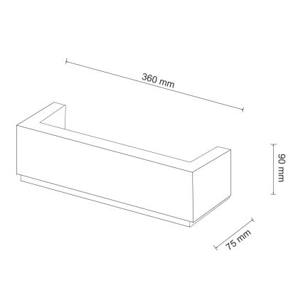 Vägglampa BRICK 2xE14/12W/230V plåster/vit
