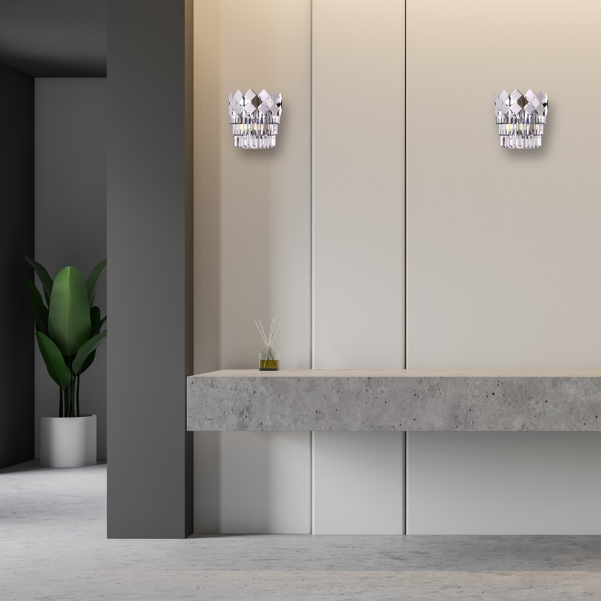 Vägglampa CARISMA 2xE14/40W/230V skinande krom