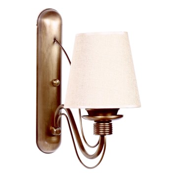 Vägglampa CLASSIC 1xE27/40W/230V brons/beige