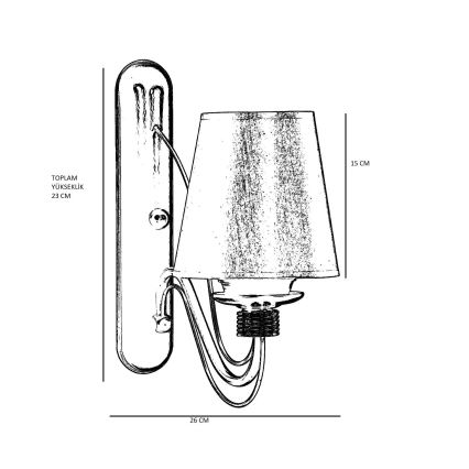 Vägglampa CLASSIC 1xE27/40W/230V brons/beige