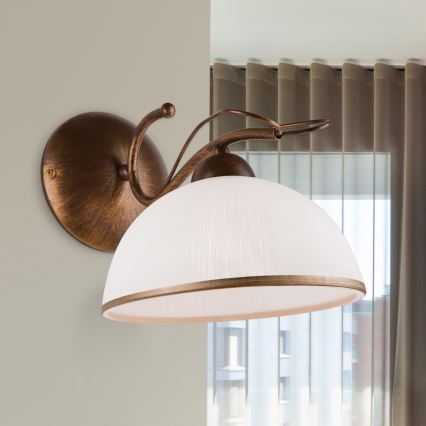 Vägglampa COBRA 1xE27/60W/230V brons/patina