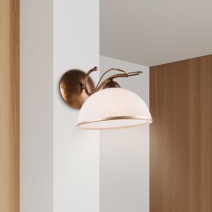 Vägglampa COBRA 1xE27/60W/230V brons/patina