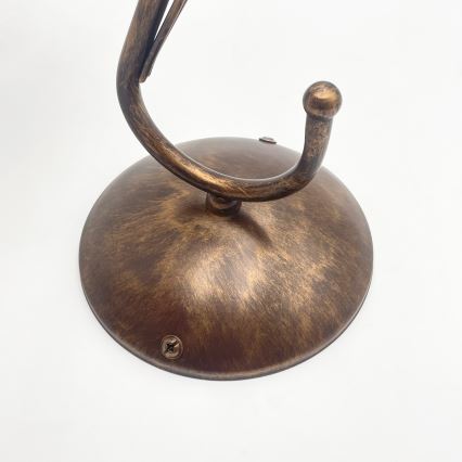 Vägglampa COBRA 1xE27/60W/230V brons/patina