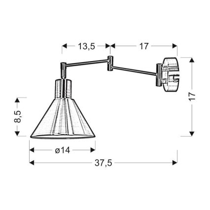 Vägglampa COPENHAGEN 1xE14/40W/230V