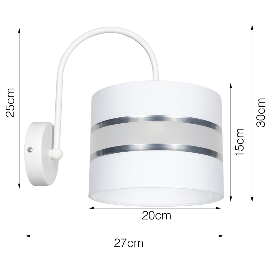 Vägglampa CORAL 1xE27/60W/230V vit