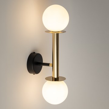 Vägglampa DAISY 2xG9/12W/230V guld/svart/vit