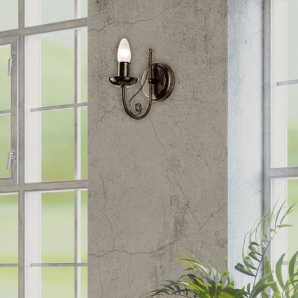 Vägglampa DONATO 1xE14x40W/230V patina