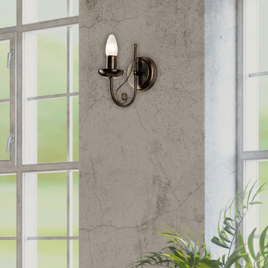 Vägglampa DONATO 1xE14x40W/230V patina