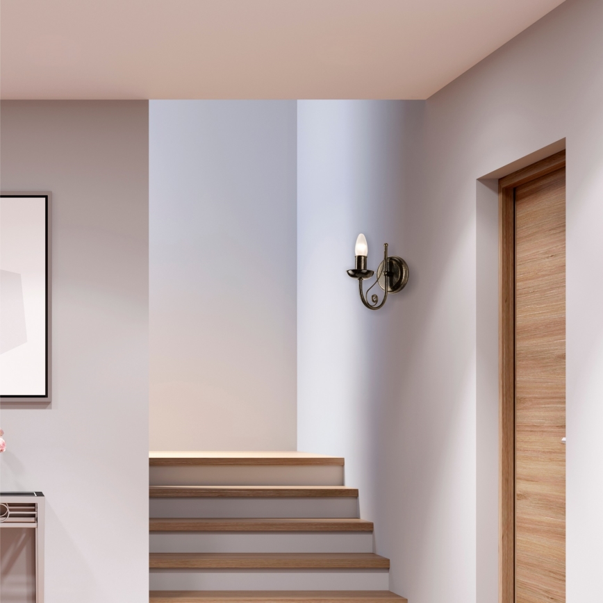 Vägglampa DONATO 1xE14x40W/230V patina