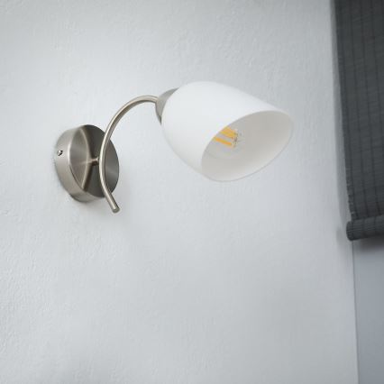 Vägglampa DONNA 1xE27/60W/230V nickel