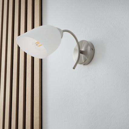 Vägglampa DONNA 1xE27/60W/230V nickel