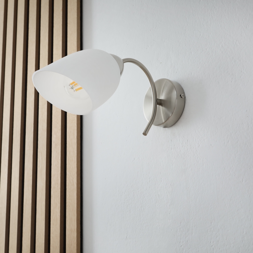 Vägglampa DONNA 1xE27/60W/230V nickel