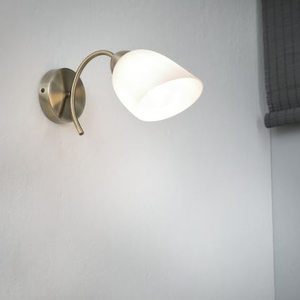Vägglampa DONNA 1xE27/60W/230V patina