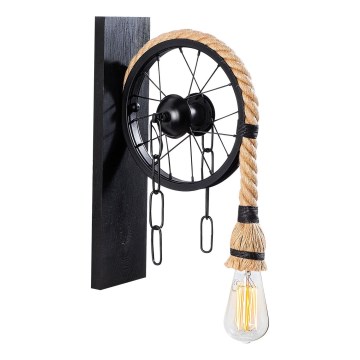 Vägglampa EREBOS 1xE27/40W/230V svart/brun