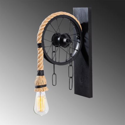 Vägglampa EREBOS 1xE27/40W/230V svart/brun