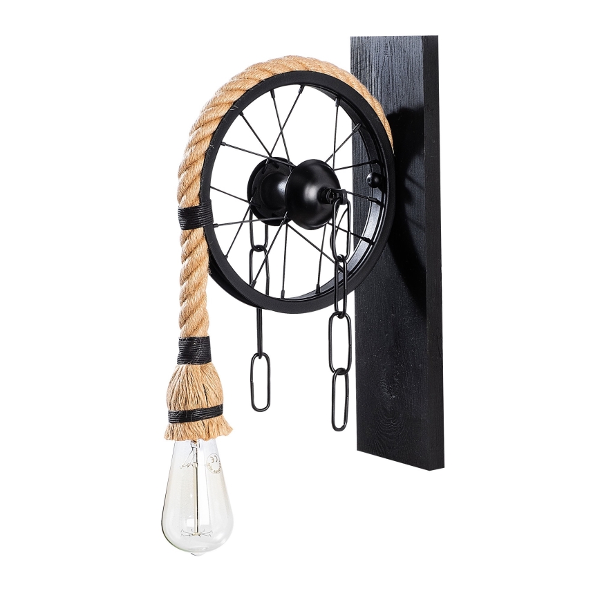 Vägglampa EREBOS 1xE27/40W/230V svart/brun