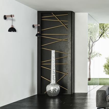 Vägglampa  ERIK 1xE27/60W/230V brun /svart 