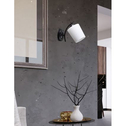 Vägglampa ESNYR 1xE27/40W/230V svart/vit