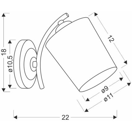 Vägglampa ESNYR 1xE27/40W/230V svart/vit