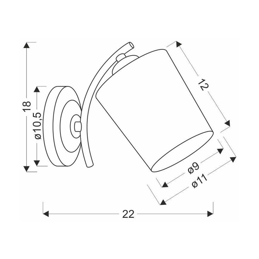 Vägglampa ESNYR 1xE27/40W/230V svart/vit