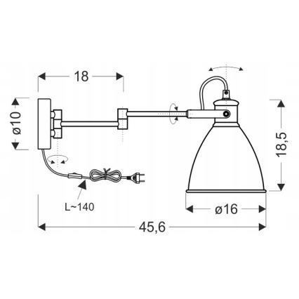 Vägglampa  ESPERA 1xE27/40W/230V