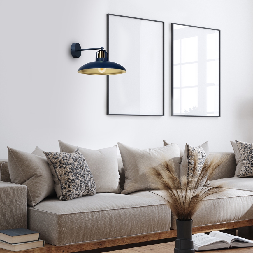 Vägglampa  FELIX 1xE27/60W/230V blå