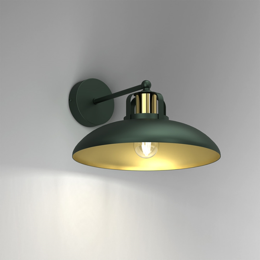 Vägglampa  FELIX 1xE27/60W/230V grön