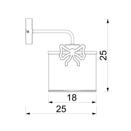 Vägglampa för barn SWEET 1xE27/15W/230V vit/röd/rosett