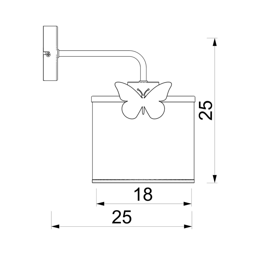 Vägglampa för barn SWEET 1xE27/15W/230V vit/rosa/fjäril