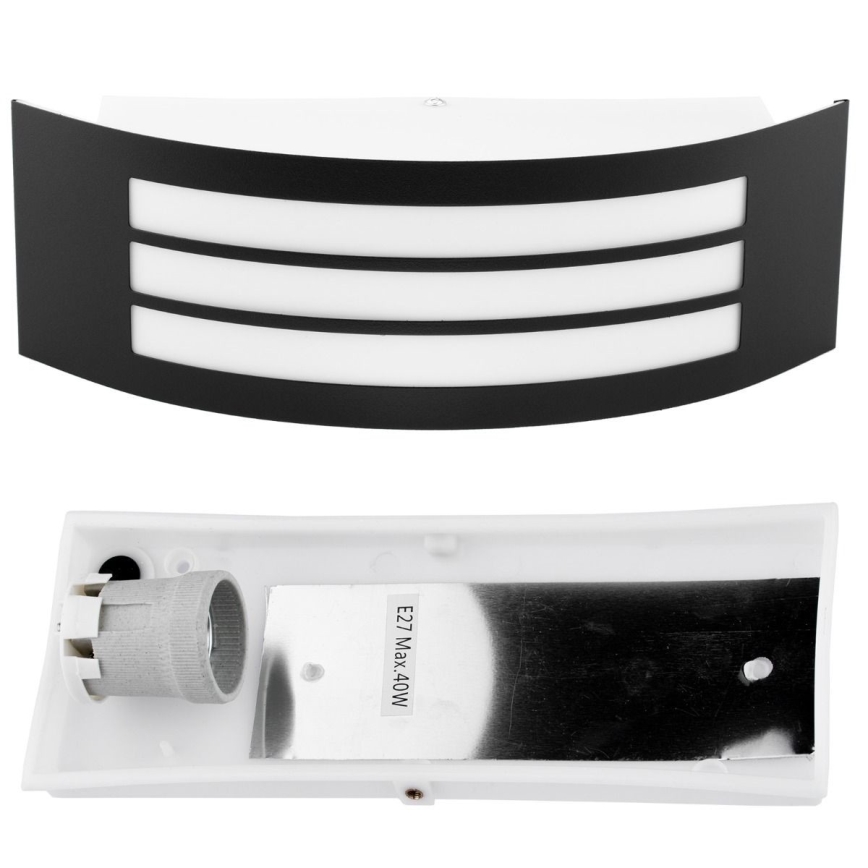 Vägglampa för utomhusbruk 1xE27/14W/230V IP44 svart