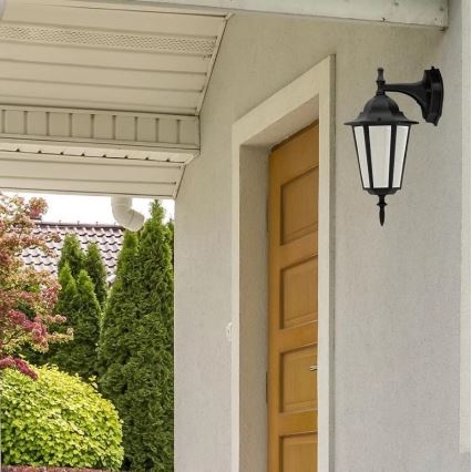 Vägglampa för utomhusbruk 1xE27/20W/230V IP43 svart