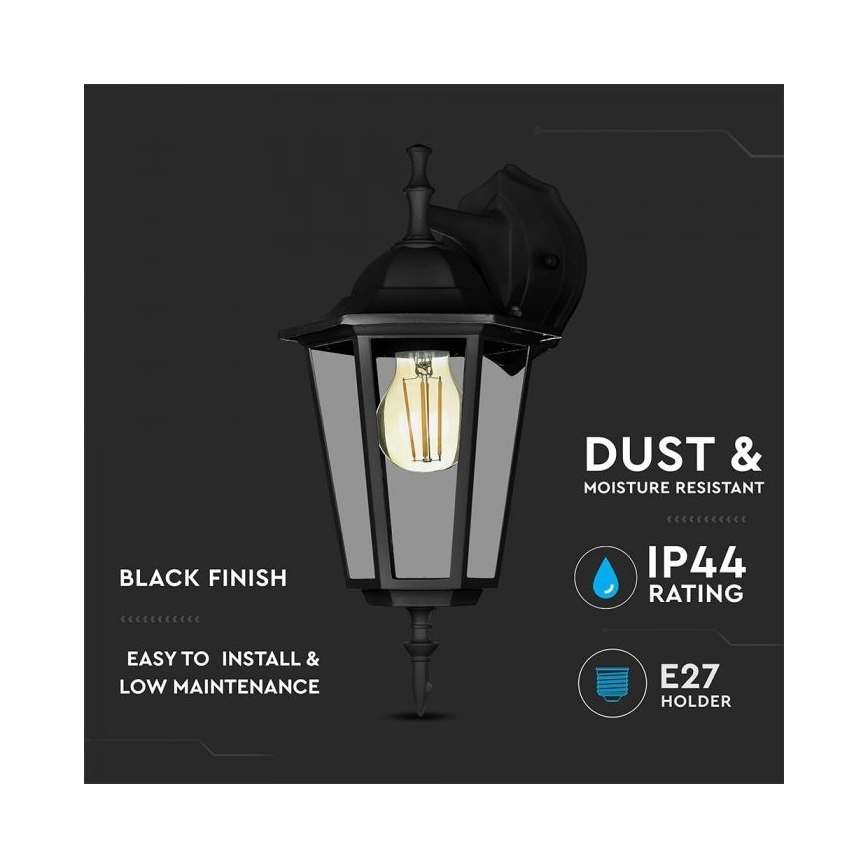 Vägglampa för utomhusbruk 1xE27/40W/230V IP44 svart