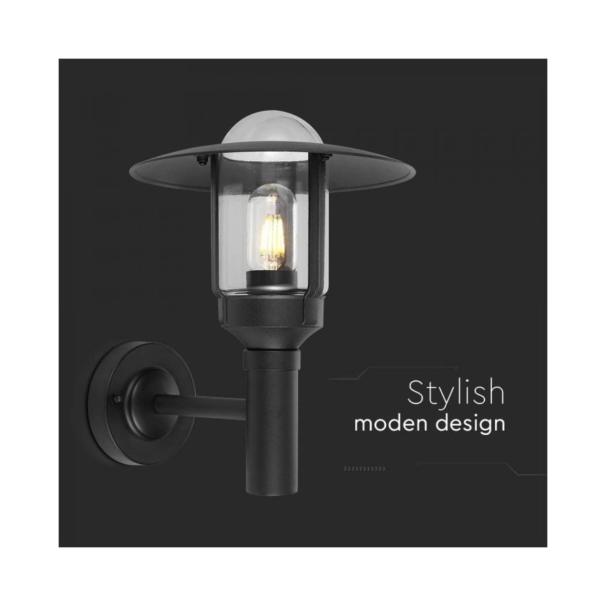 Vägglampa för utomhusbruk 1xE27/60W/230V IP44 svart
