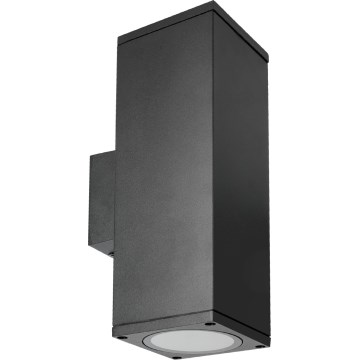 Vägglampa för utomhusbruk 2xGU10/35W/230V IP54 vinklat svart