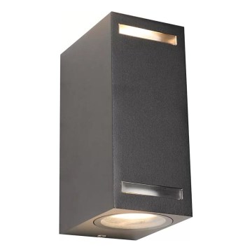 Vägglampa för utomhusbruk FAVEIRA 2xGU10/7W/230V IP44 antracit